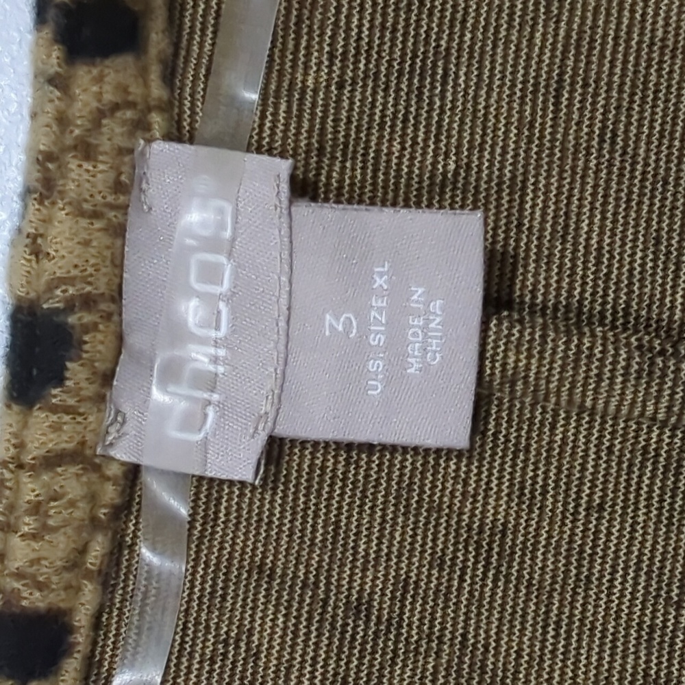 Chico's Top Womens XL Leopard Print Tie Front Shawl Size 3 - Picture 5 of 6